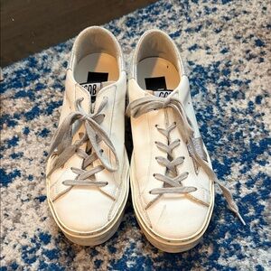 Golden Goose White and Gray Sneakers